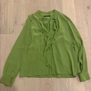 Rachel Roy green silk shirt